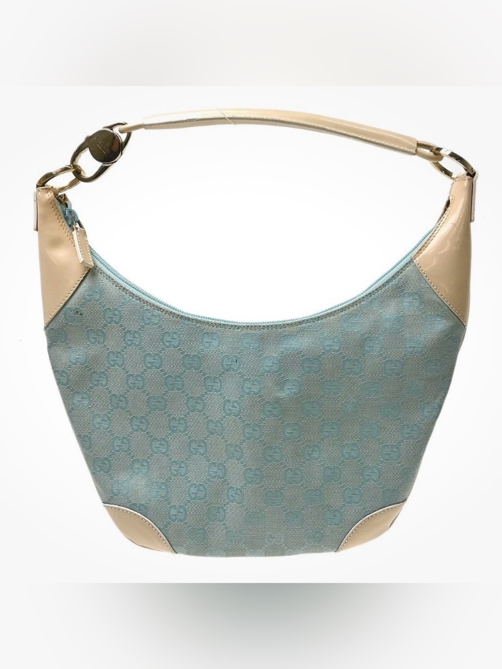 Gucci Vintage Blue GG Monogram Canvas Shoulder Bag